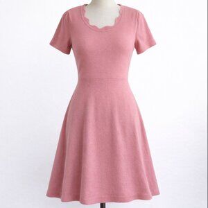 NY Collection Pink Knit Fit & Flare Dress | Size L | NWOT